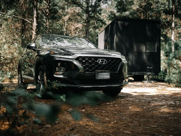 A Hyundai SUV, similar to the Santa Fes we regularly detail